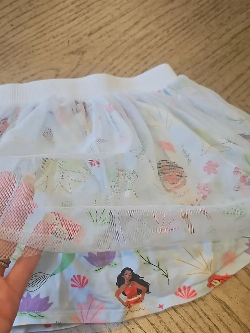 Disney Blue Pastel Princess Print Top and Tulle Skort Size 5/6